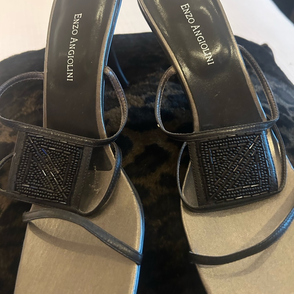 Enzo Angiolini Black Strappy Heels